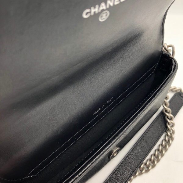 2300039497238 2 CHANEL Boy Chanel Chain Wallet Black Caviar Skin Shoulder Bag