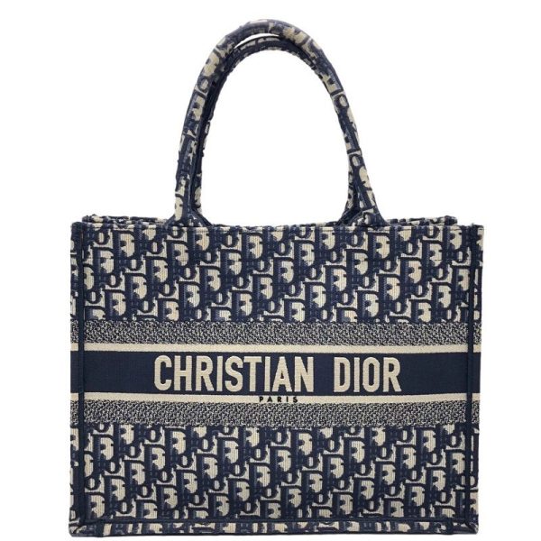 2300039497245 Christian Dior Book Tote Medium Blue Oblique Jacquard Handbag