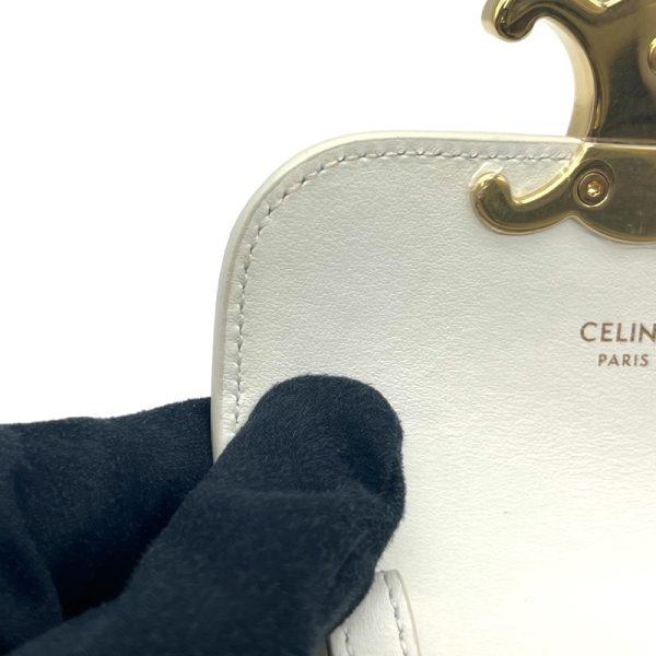 2300039716629 14 Celine Mini Triomphe Shoulder White Blue Red Shoulder Bag