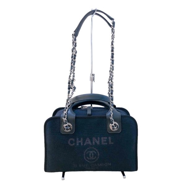 2300039738386 2 CHANEL Deauville Bowling Bag Small A92749 Black Tote Bag