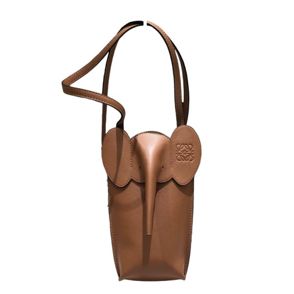 2300039744257 LOEWE Elephant Pocket Tan Calf Shoulder Bag