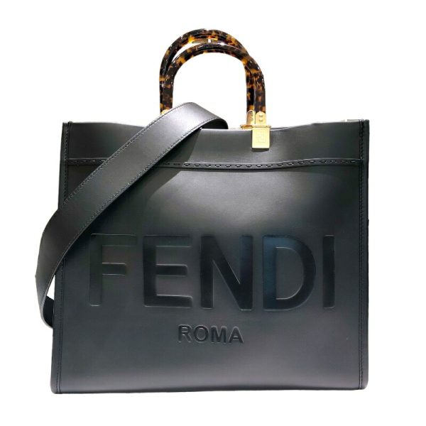 2300039745346 FENDI Sunshine Medium Black Tote Bag