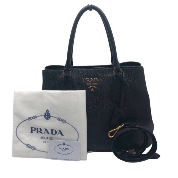 2300039815865 14 PRADA Vitello Dyno 2WAY tote bag Black Vitello