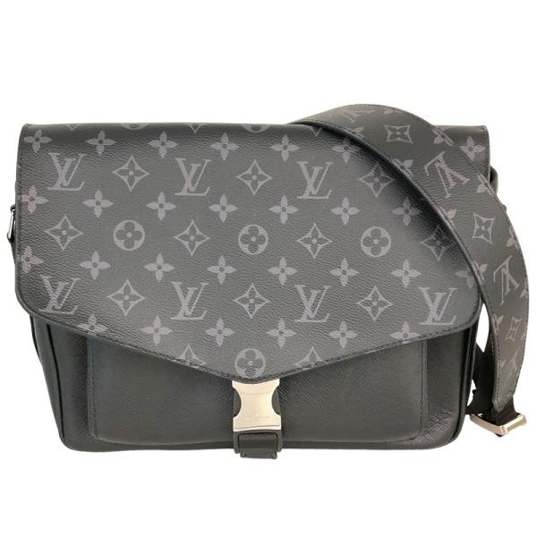 2300039816657 LOUIS VUITTON Flap Messenger Black Taigarama Shoulder Bag