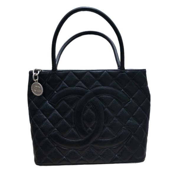 2300039821552 1 CHANEL tote black caviar skin SV handbag