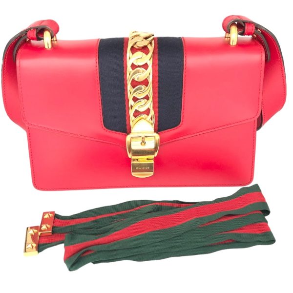 2300039822375 15 GUCCI Sylvie 421882 Hibiscus Red Shoulder Bag