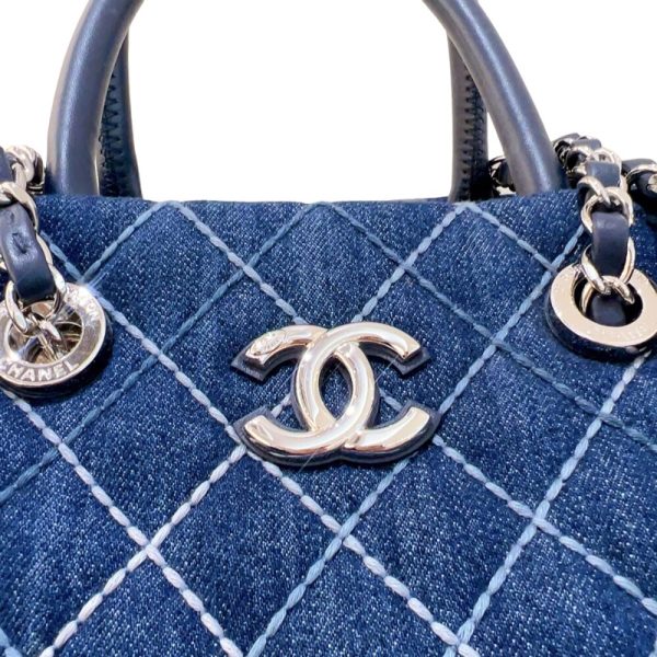 2300039828179 14 CHANEL denim 2way chain tote Blue denim tote bag