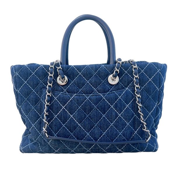 2300039828179 2 CHANEL denim 2way chain tote Blue denim tote bag