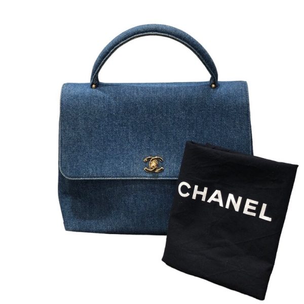 2300039828377 7 CHANEL denim top handle bag blue denim handbag