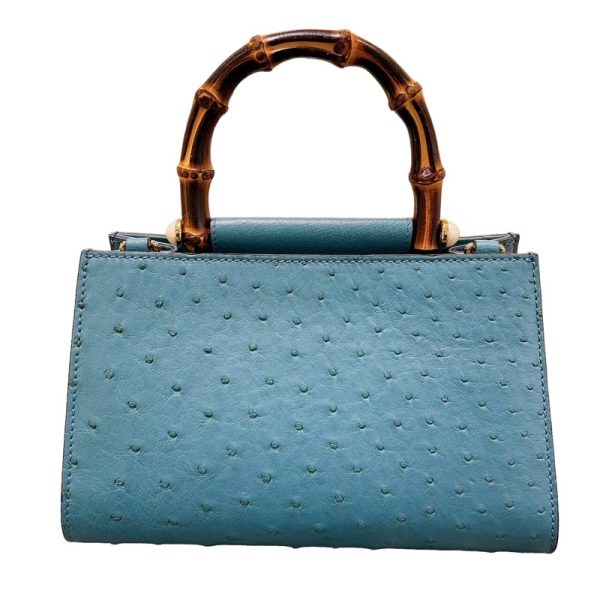 2300039829176 2 GUCCI Bamboo Nimfair 2way Turquoise shoulder bag Blue