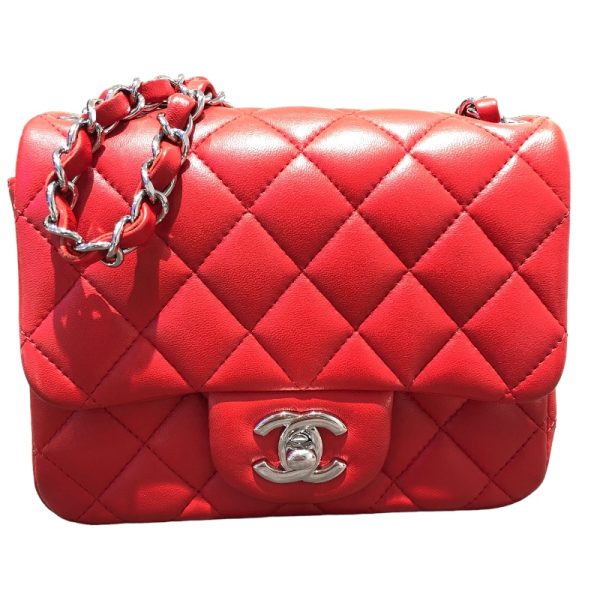 2300039894938 1 CHANEL Mini Matelasse 18 Red Calfskin Shoulder Bag