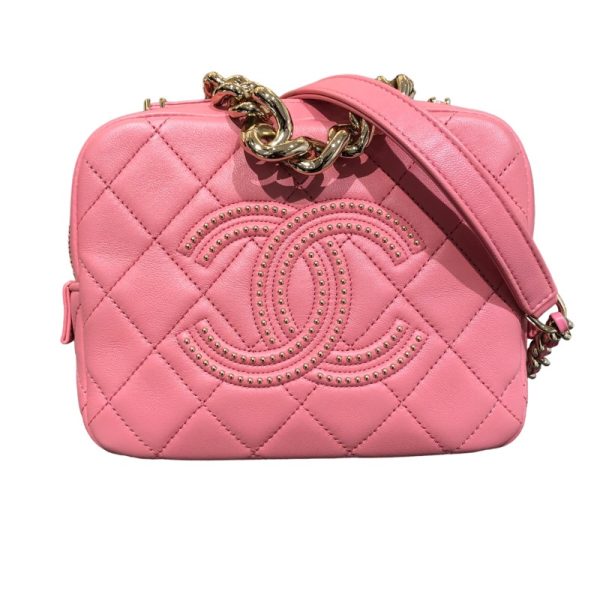 2300039895737 1 CHANEL Vanity 2WAY Chain Shoulder Bag Pink Lambskin Shoulder Bag