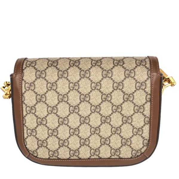 2300039999831 2 GUCCI Horsebit 1955 Mini Beige GG Supreme Canvas Shoulder Bag