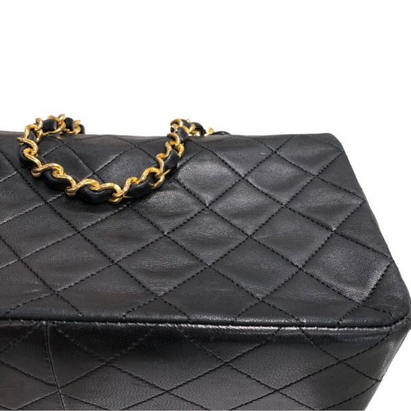 2300040025666 9 CHANEL Chain Shoulder Black Lambskin Shoulder Bag