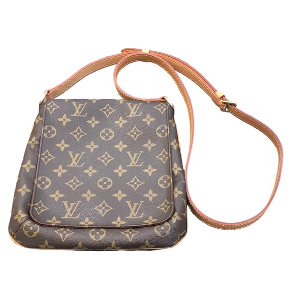 2300040026335 1 LOUIS VUITTON Musette Salsa Long M51387 Brown Monogram Shoulder Bag