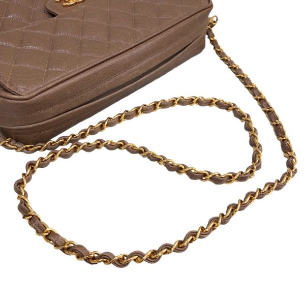 2300040124802 11 CHANEL Chain Shoulder Bag Brown Matte Caviar Skin Shoulder Bag