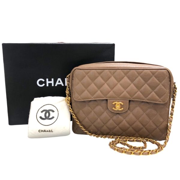 2300040124802 13 CHANEL Chain Shoulder Bag Brown Matte Caviar Skin Shoulder Bag