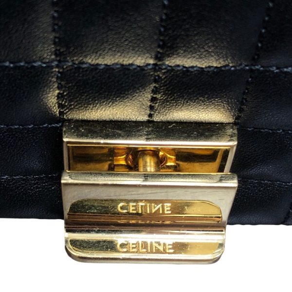 2300040314418 8 Celine small chain shoulder black calf quilted calf shoulder bag