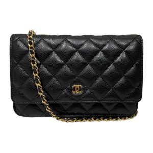 2300040345573 Chanel V Stitch Chain Shoulder Bag Black