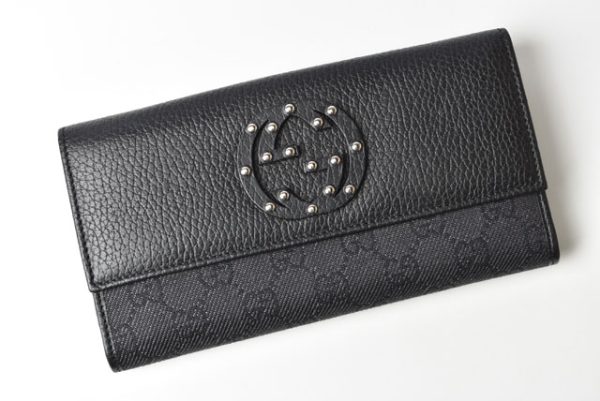 230301 g 2 Gucci Long Wallet Interlocking G Black