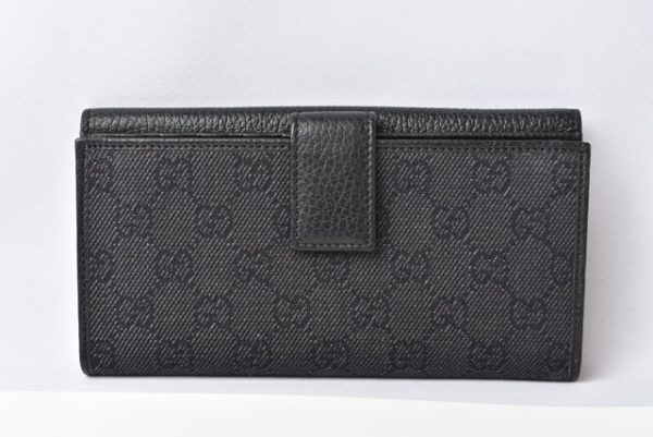 230301 g 4 Gucci Long Wallet Interlocking G Black