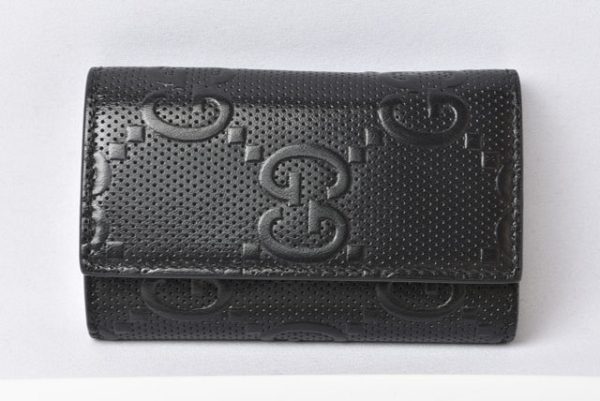 230306 g 2 Gucci Key Case GG Black