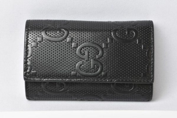 230306 g 2 Gucci GG Key Case Black