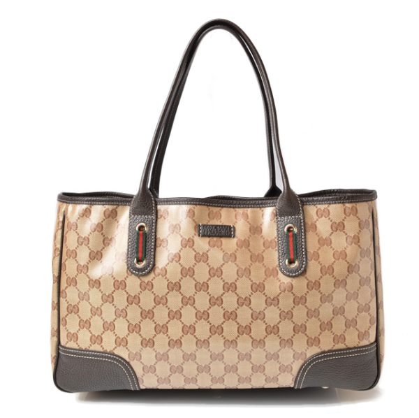 230310 g 1 Gucci Tote Bag GG Crystal Brown