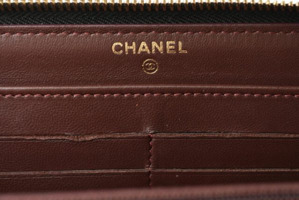 230323 ch 9 Chanel Long Wallet Lambskin Black Bordeaux