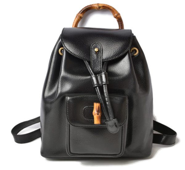 230332 g 1 Gucci Bamboo Mini Rucksack Black