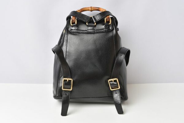 230332 g 4 Gucci Bamboo Mini Rucksack Black