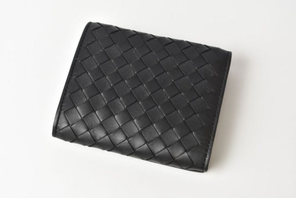 230336 bv 2 Bottega Veneta Intrecciato Mini Wallet Black