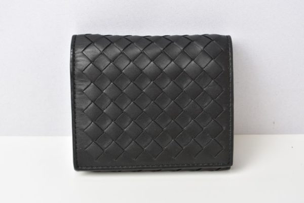 230336 bv 4 Bottega Veneta Intrecciato Mini Wallet Black