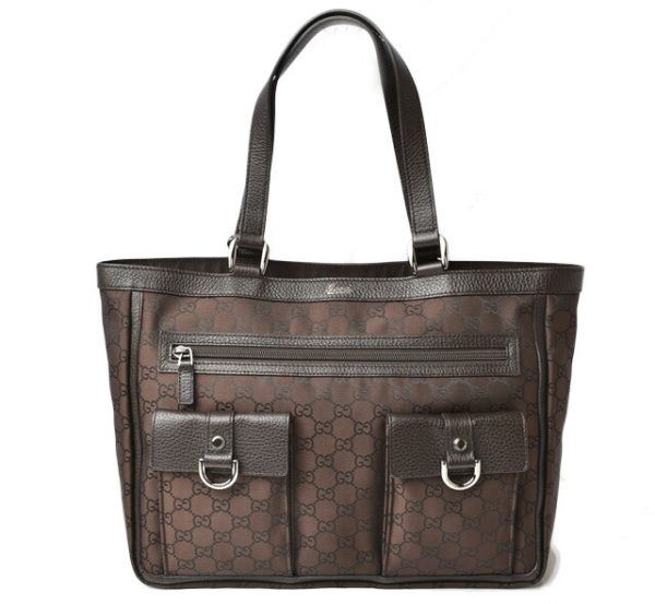 230354 g 1 Gucci GG Tote Bag Nylon Brown