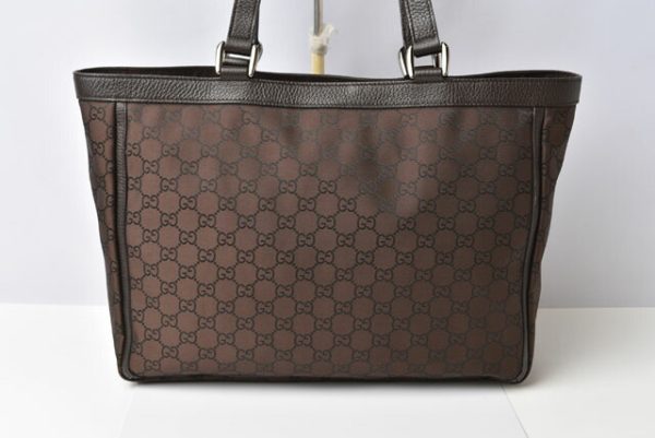 230354 g 4 Gucci GG Tote Bag Nylon Brown