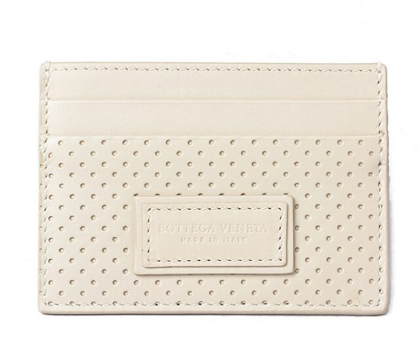 230358 bv 1 Bottega Veneta Card Case Perforated Ivory