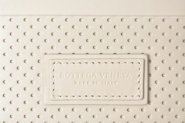 230358 bv 3 Bottega Veneta Card Case Perforated Calfskin Ivory