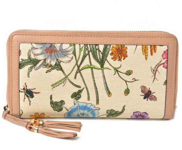 230420 g 1 Gucci Long Wallet Flora Bamboo Tassel