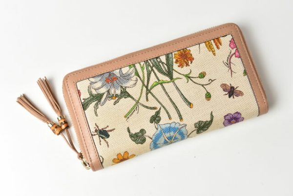 230420 g 2 Gucci Long Wallet Flora Bamboo Tassel