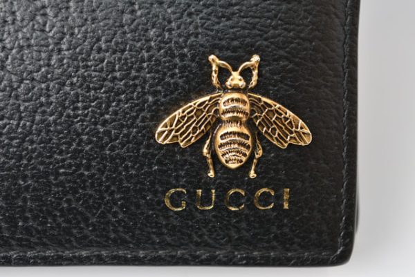 230422 g 4 Gucci Wallet Animalier Black