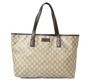 230462 g 1 Gucci GG Canvas Handbag Tote Black Gold Hardware