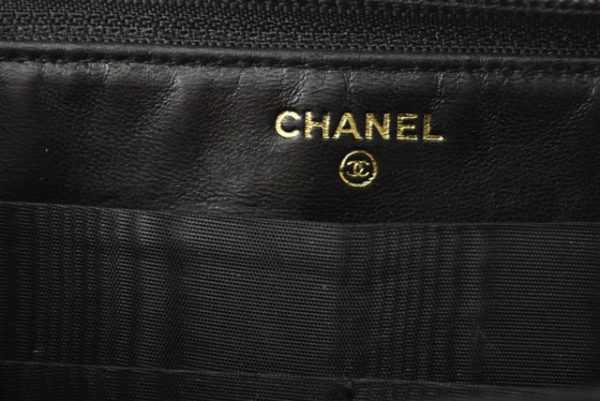 230464 ch 9 Chanel Long Wallet Caviar Skin Black