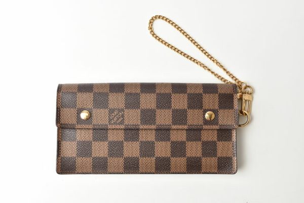 2306 61 lv 2 Louis Vuitton Accordeon Wallet Chain Damier Brown