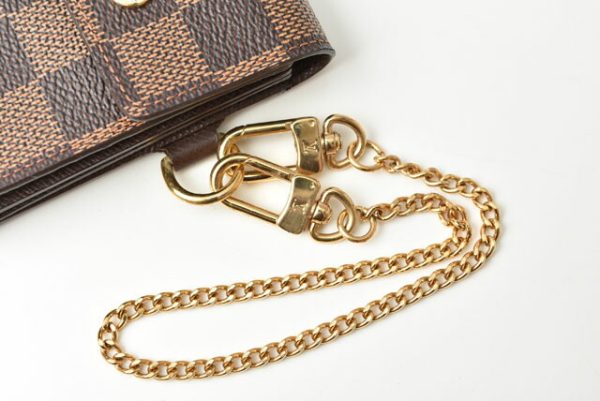 2306 61 lv 3 Louis Vuitton Accordeon Wallet Chain Damier Brown