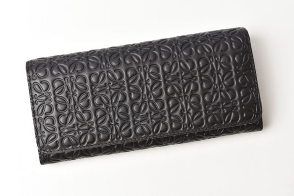 2306 68 lo 2 Loewe Long Wallet Anagram Black