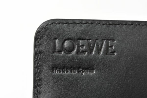 2306 68 lo 6 Loewe Long Wallet Anagram Calfskin Black