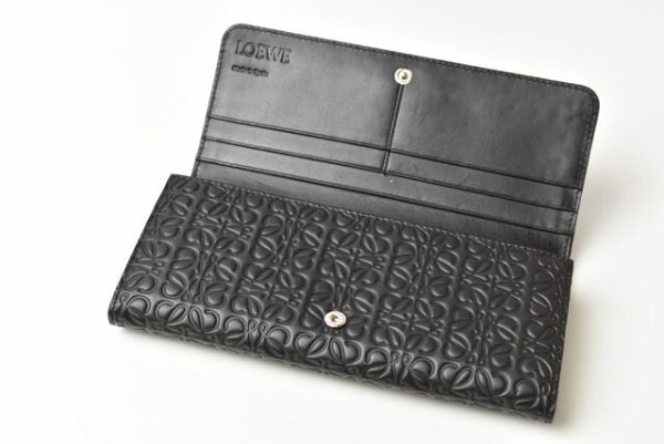 2306 68 lo 7 Loewe Long Wallet Anagram Black