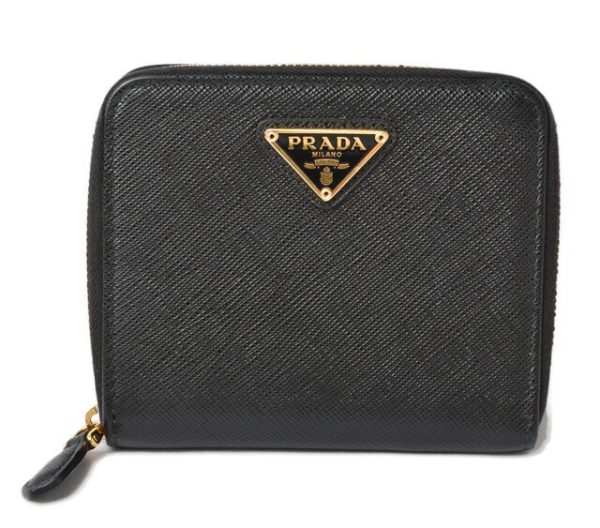 230635 p 1 Prada Folding Wallet Saffiano Black