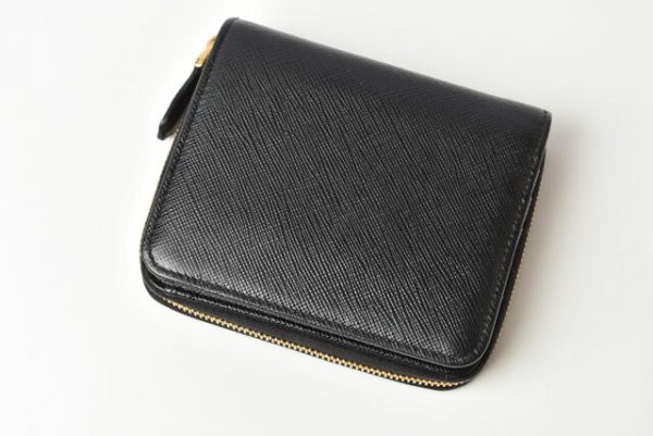 230635 p 2 Prada Folding Wallet Saffiano Black