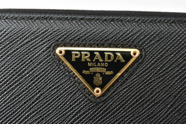 230635 p 3 Prada Folding Wallet Saffiano Black